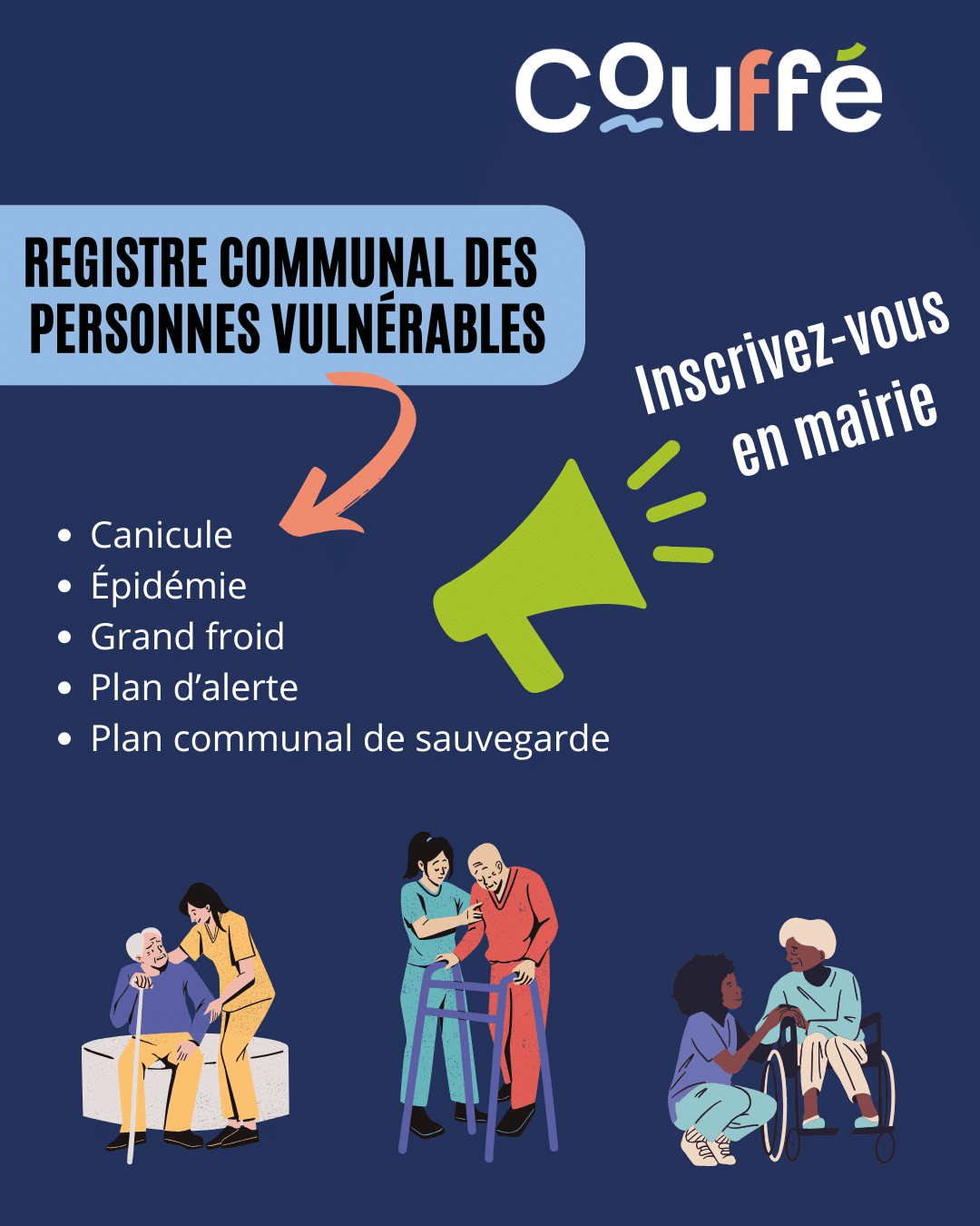 inscription sur le registre des personnes vulnérables pour canicule, grand froid, épidémie, PCS
